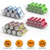 4Pcs Soda Can Organizers for Refrigerator Width Adjustable Clear Drink Organizer Expandable Can Holder Dispenser for Fridge Pantry Freezer