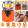 2000W 2 In 1 Camping Stove Tent Heater Outdoor Gas Stove Portable Backpacking Stove with 3 Modes 360° Radiant Heating for Camping Hiking Picnic BBQ