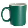 11oz Matte Green C-Handle Ceramic Mug with White Interior
