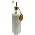 10 Strawberry Street Opal Pattern Round White Ceramic Olive Oil Bottle 20oz
