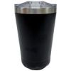 12 Oz Stainless Steel Drink Tumbler with Sliding Sip Lid in Black