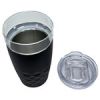14 Oz Textured Drink Tumbler with Sliding Sip Lid in Black