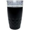 14 Oz Textured Drink Tumbler with Sliding Sip Lid in Black