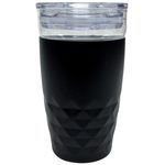 14 Oz Textured Drink Tumbler with Sliding Sip Lid in Black