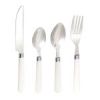 16 Piece Cutlery Set with White Handles