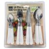 16 Piece Cutlery Set with White Handles