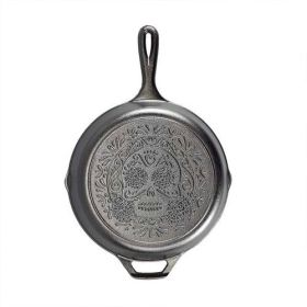Black 10 inch Lightweight Cast Iron Skillet -  Día de los Muertos - Made in USA