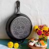 Black 10 inch Lightweight Cast Iron Skillet -  Día de los Muertos - Made in USA