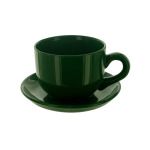 20 Oz. Green Ceramic Mug With Saucer
