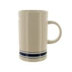 16-Ounce White Mug with Cobalt Stripes