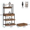 Modern Baker's Rack Shelving Unit with Pull-Out Shelves and Storage Drawer