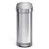 Stainless Steel 12-Gallon Narrow Kitchen Trash Can with Easy Step-on Lid
