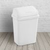 Set of 6 - White 7.8 Gallon Swing Top Kitchen Wastebasket Trash Can