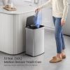 13-Gallon Stainless Steel Kitchen Trash Can with Hand Wave Motion Sensor Lid