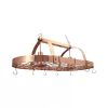Oval Ceiling Mount Kitchen Pot Rack in Copper Finish with 2 Lights