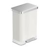 White 20-Gallon Stainless Steel Kitchen Trash Can with Step-on Lid