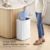 White 13-Gal. Trash Can with Motion Sensor Lid and Odor Absorbing Carbon Filter