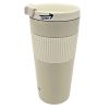 16 oz Travel Thermal Insulation Coffee Cup with Silicone Grip - White