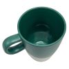 12oz  Matte Green Ceramic Mug with Stainless Steel