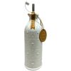 10 Strawberry Street Opal Pattern Round White Ceramic Olive Oil Bottle 20oz
