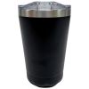 12 Oz Stainless Steel Drink Tumbler with Sliding Sip Lid in Black