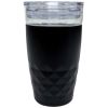 14 Oz Textured Drink Tumbler with Sliding Sip Lid in Black