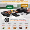 2 in 1 Electric Hot Pot with BBQ Grill Cooker 2200W Smokeless Non-Stick Korean BBQ Grill Shabu Shabu Hot Pot with Independent Temperature Control 5 Ge