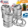 24 Pcs Regular Mouth Canning Jar Metal Rings Split-Type Jar Bands Replacement Fits For Ball Kerr Mason Jars