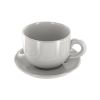 14 Oz. White Ceramic Mug With Saucer