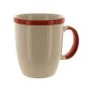 12-Ounce White Mug with Coral Trim