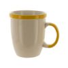 12-Ounce White Mug with Yellow Trim