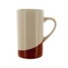 16-Ounce White Ceramic Mug with Maroon Base