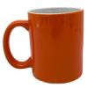 11oz Orange C-Handle Ceramic Mug with White Interior