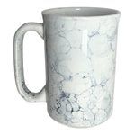 11oz White Marble C-Handle Ceramic Mug