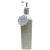 10 Strawberry Street Wren Pattern Square White Ceramic Olive Oil Bottle 26oz
