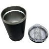 12 Oz Stainless Steel Drink Tumbler with Sliding Sip Lid in Black