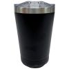 12 Oz Stainless Steel Drink Tumbler with Sliding Sip Lid in Black