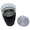 14 Oz Textured Drink Tumbler with Sliding Sip Lid in Black