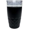 14 Oz Textured Drink Tumbler with Sliding Sip Lid in Black