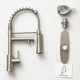 Touch Kitchen Faucet With Pull Down Sprayer, Single Handle Stainless Steel Spring Neck Kitchen Faucet, 2 Function Spray Head, Single Hole Install (Option: 1)