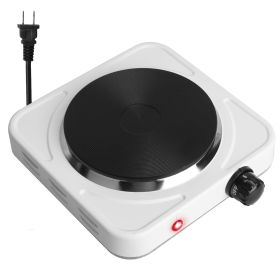 1500W Electric Single Burner Portable Heating Hot Plate Stove Countertop RV Hotplate with Non Slip Rubber Feet 5 Temperature Adjustments (Option: 1500W_White)